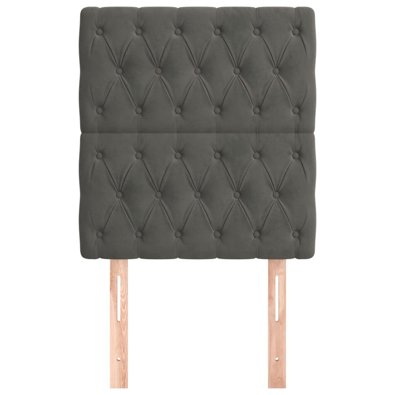 vidaXL 2 db sötétszürke bársony fejtámla 80x7x78/88 cm