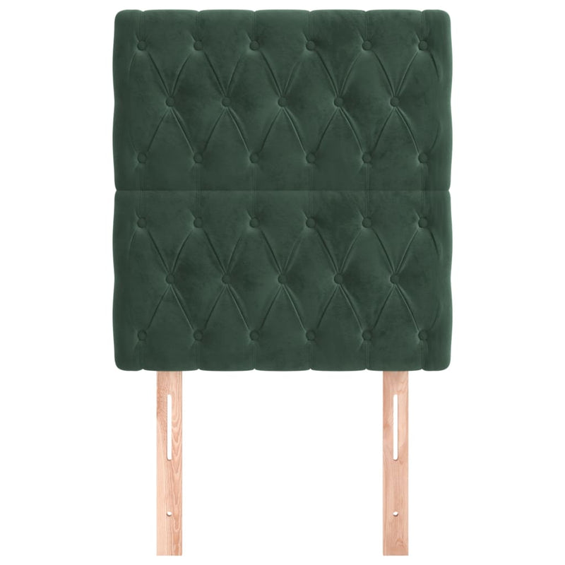 vidaXL 2 db sötétzöld bársony fejtámla 80x7x78/88 cm