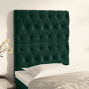 vidaXL sötétzöld bársony fejtámla 80x7x118/128 cm
