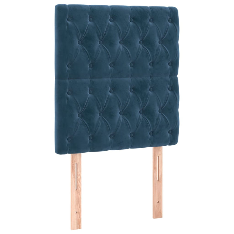 vidaXL 2 db sötétkék bársony fejtámla 80x7x78/88 cm