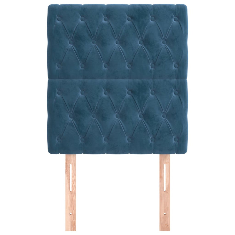 vidaXL 2 db sötétkék bársony fejtámla 80x7x78/88 cm