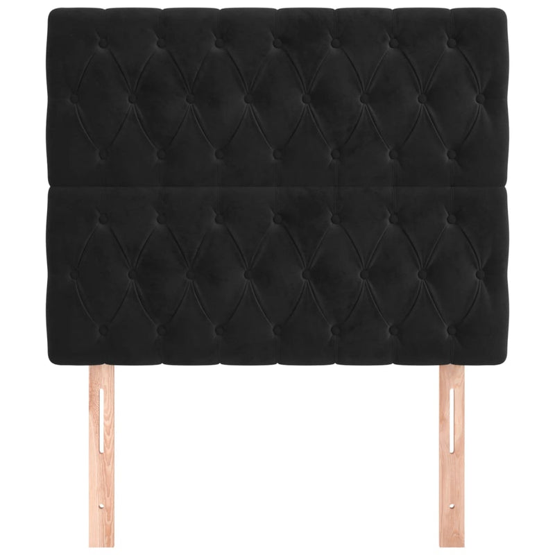 vidaXL 2 db fekete bársony fejtámla 90x7x78/88 cm