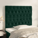 vidaXL sötétzöld bársony fejtámla 90x7x118/128 cm