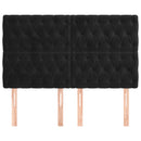 vidaXL fekete bársony fejtámla 144x7x118/128 cm