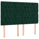vidaXL sötétzöld bársony fejtámla 144x7x118/128 cm