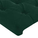 vidaXL sötétzöld bársony fejtámla 144x7x118/128 cm