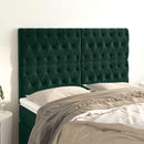 vidaXL sötétzöld bársony fejtámla 144x7x118/128 cm