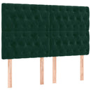 vidaXL sötétzöld bársony fejtámla 160x7x118/128 cm