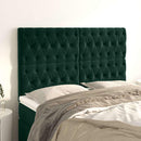 vidaXL sötétzöld bársony fejtámla 160x7x118/128 cm