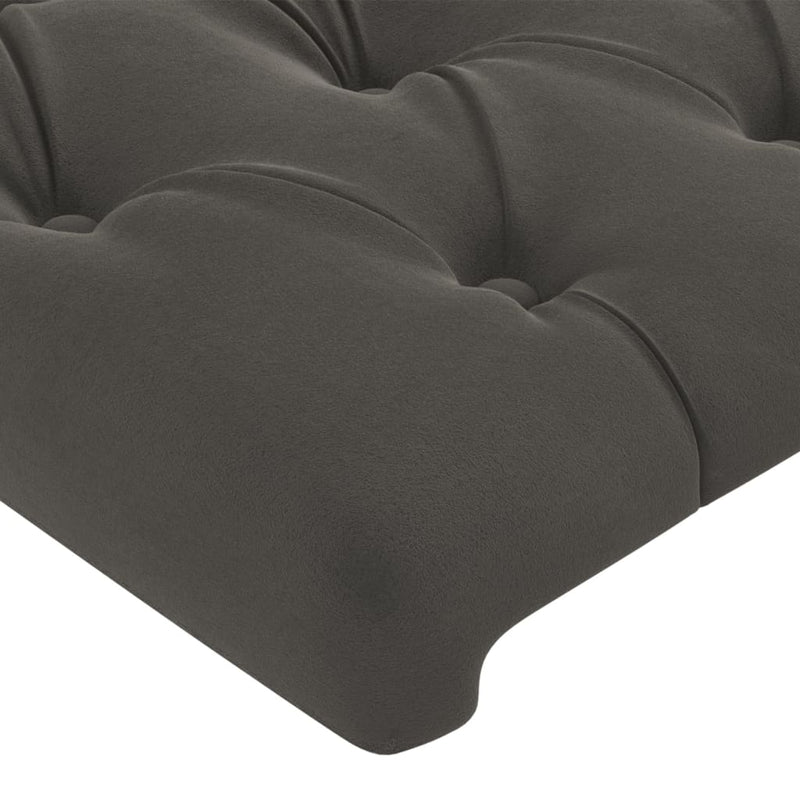 vidaXL 4 db sötétszürke bársony fejtámla 90x7x78/88 cm