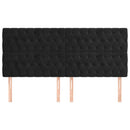 vidaXL fekete bársony fejtámla 180x7x118/128 cm