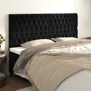 vidaXL fekete bársony fejtámla 180x7x118/128 cm