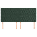 vidaXL sötétzöld bársony fejtámla 180x7x118/128 cm