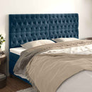 vidaXL sötétkék bársony fejtámla 180x7x118/128 cm