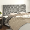 vidaXL világosszürke bársony fejtámla 200 x 7 x 118/128 cm