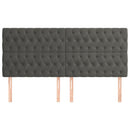 vidaXL sötétszürke bársony fejtámla 200 x 7 x 118/128 cm