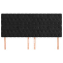vidaXL fekete bársony fejtámla 200 x 7 x 118/128 cm