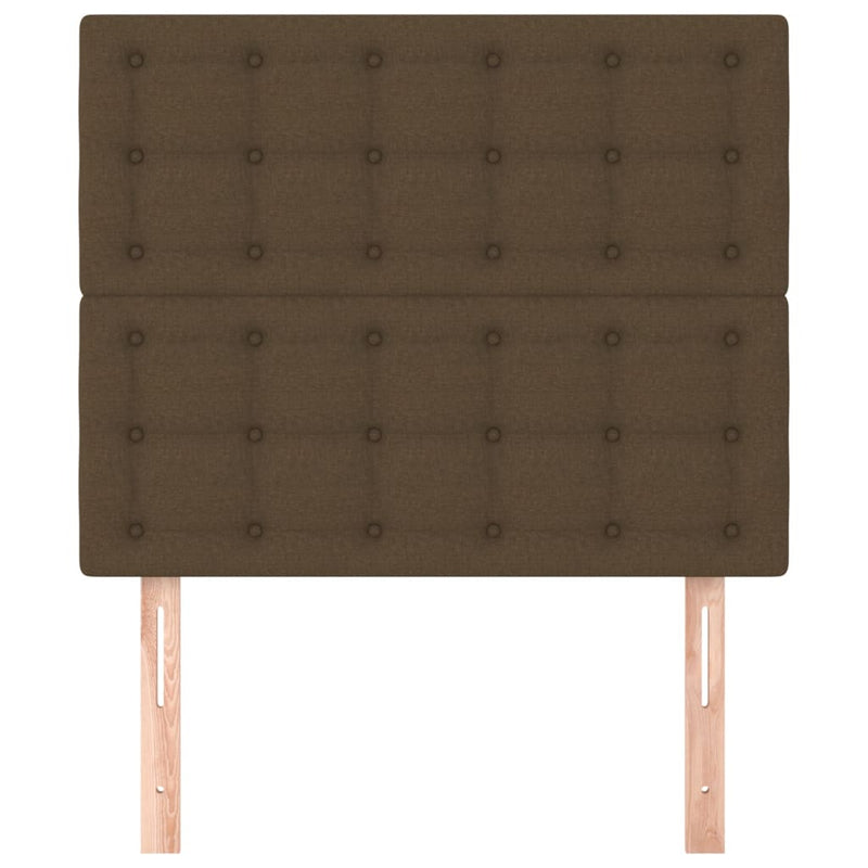 vidaXL 2 db sötétbarna szövet fejtámla 80 x 5 x 78/88 cm