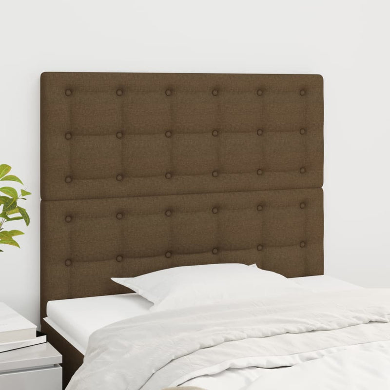 vidaXL 2 db sötétbarna szövet fejtámla 90x5x78/88 cm