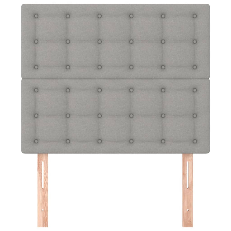 vidaXL 2 db világosszürke szövet fejtámla 100x5x78/88 cm