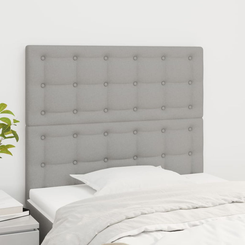 vidaXL 2 db világosszürke szövet fejtámla 100x5x78/88 cm