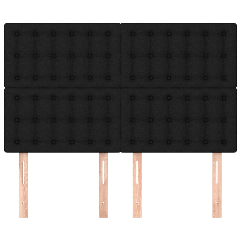 vidaXL 4 db fekete szövet fejtámla 72 x 5 x 78/88 cm