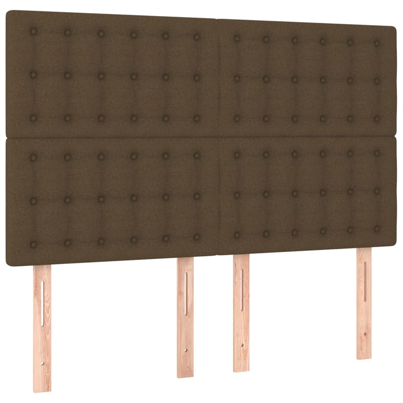 vidaXL 4 db sötétbarna szövet fejtámla 72 x 5 x 78/88 cm