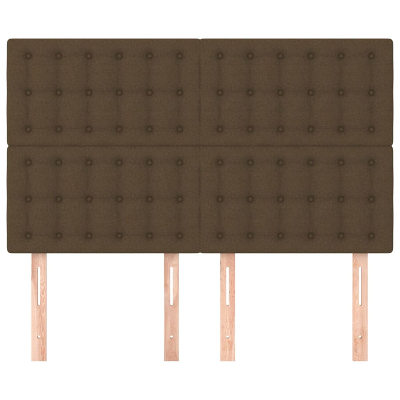 vidaXL 4 db sötétbarna szövet fejtámla 72 x 5 x 78/88 cm