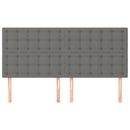 vidaXL 4 db sötétszürke szövet fejtámla 90x5x78/88 cm