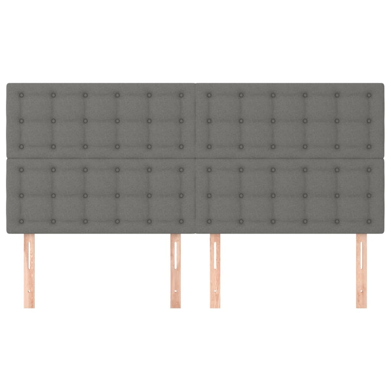vidaXL 4 db sötétszürke szövet fejtámla 90x5x78/88 cm