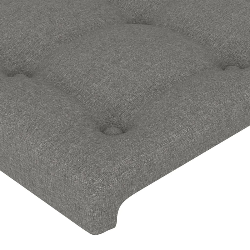 vidaXL 4 db sötétszürke szövet fejtámla 90x5x78/88 cm