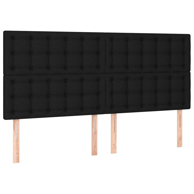 vidaXL 4 db fekete szövet fejtámla 90x5x78/88 cm