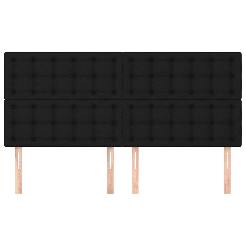 vidaXL 4 db fekete szövet fejtámla 90x5x78/88 cm