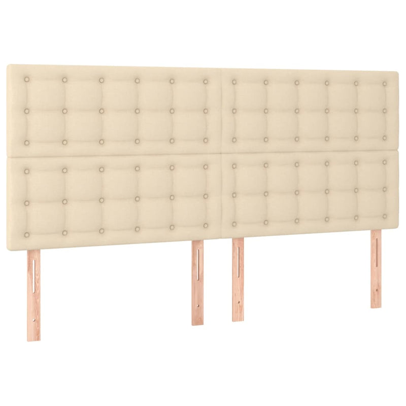vidaXL 4 db krémszínű szövet fejtámla 90x5x78/88 cm