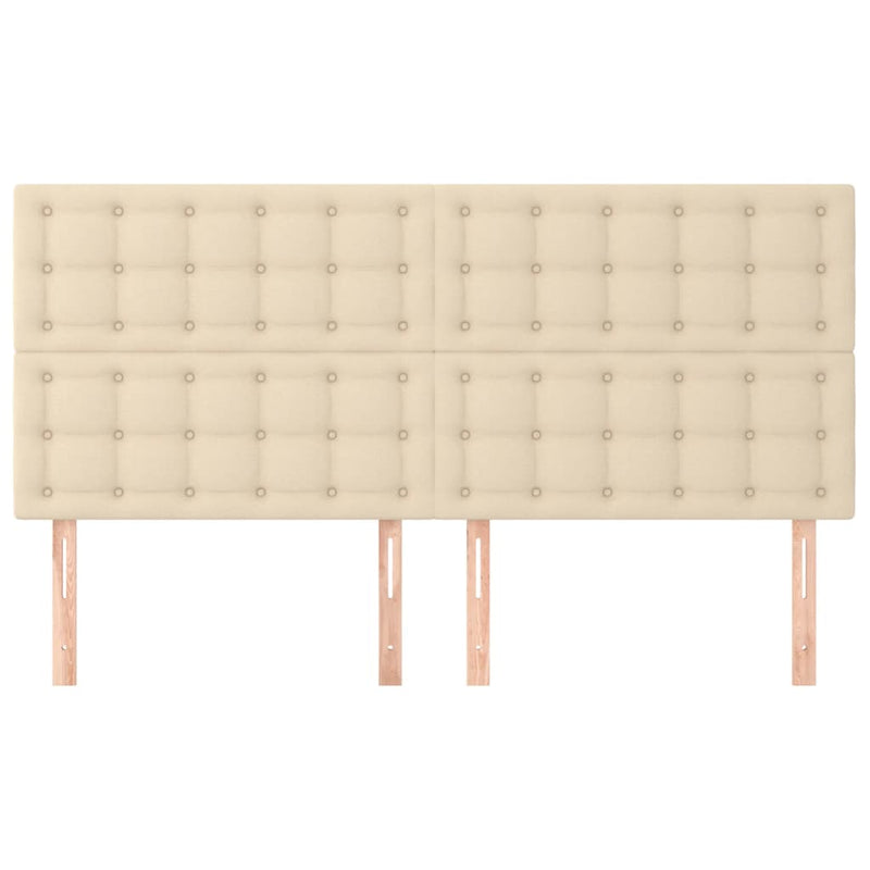 vidaXL 4 db krémszínű szövet fejtámla 90x5x78/88 cm