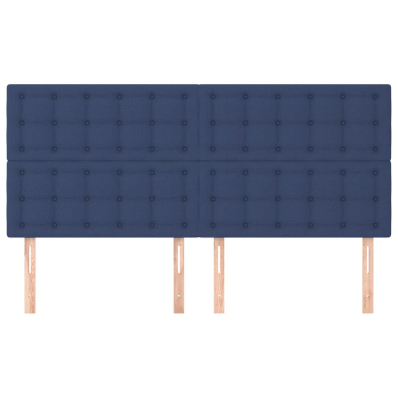 vidaXL 4 db kék szövet fejtámla 90x5x78/88 cm