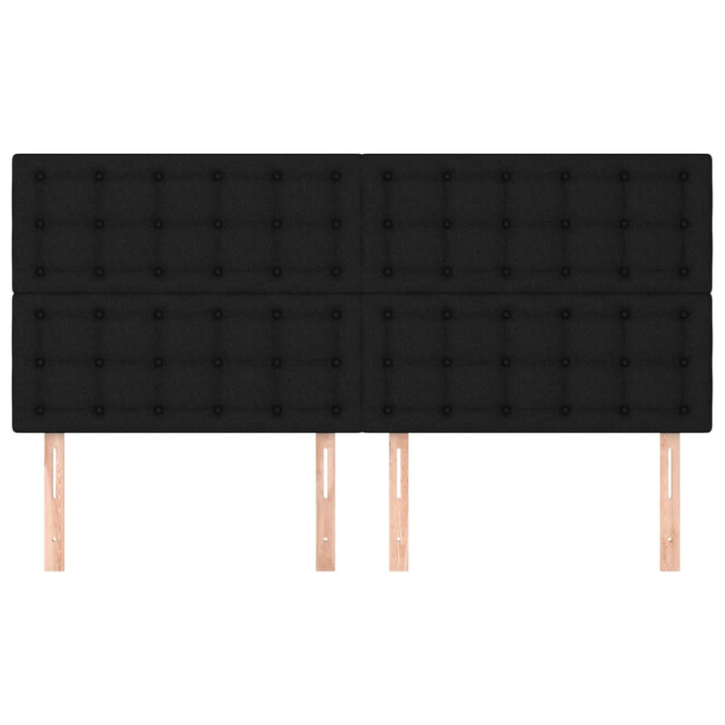 vidaXL 4 db fekete szövet fejtámla 100x5x78/88 cm
