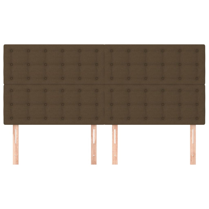vidaXL 4 db sötétbarna szövet fejtámla 100x5x78/88 cm