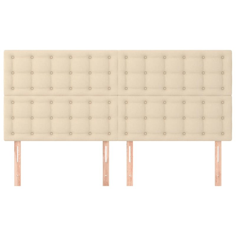 vidaXL 4 db krémszínű szövet fejtámla 100x5x78/88 cm