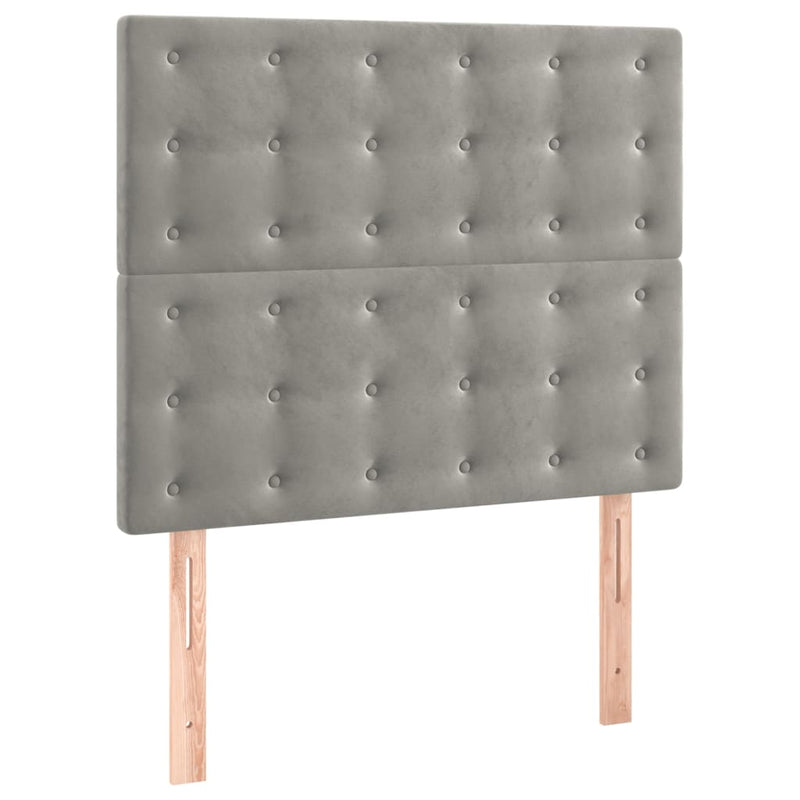 vidaXL 2 db világosszürke bársony fejtámla 80 x 5 x 78/88 cm