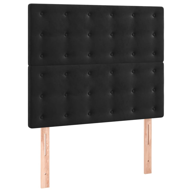 vidaXL 2 db fekete bársony fejtámla 90x5x78/88 cm