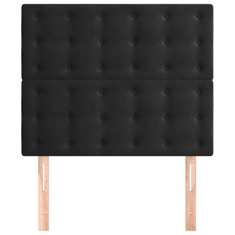 vidaXL 2 db fekete bársony fejtámla 90x5x78/88 cm