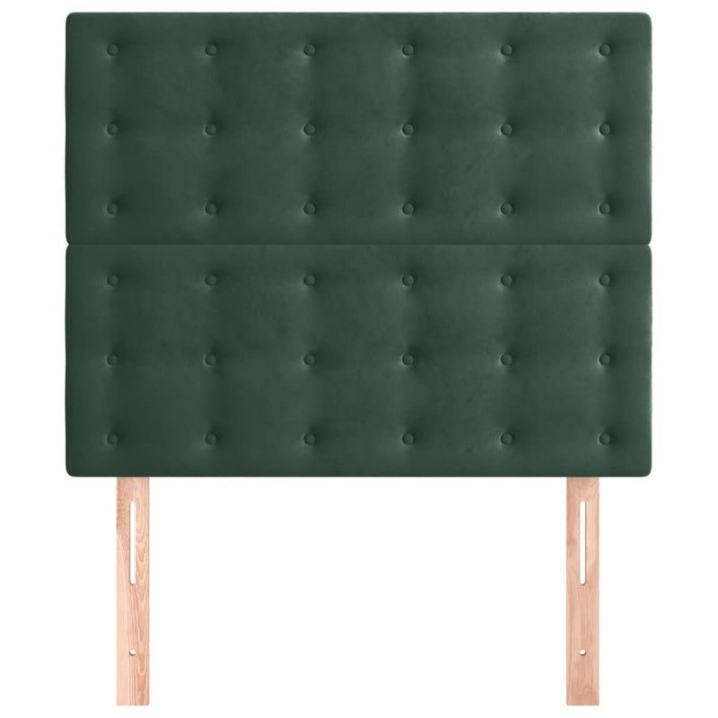 vidaXL 2 db sötétzöld bársony fejtámla 90x5x78/88 cm
