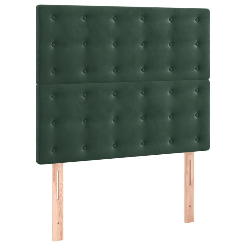 vidaXL sötétzöld bársony fejtámla 100x5x78/88 cm