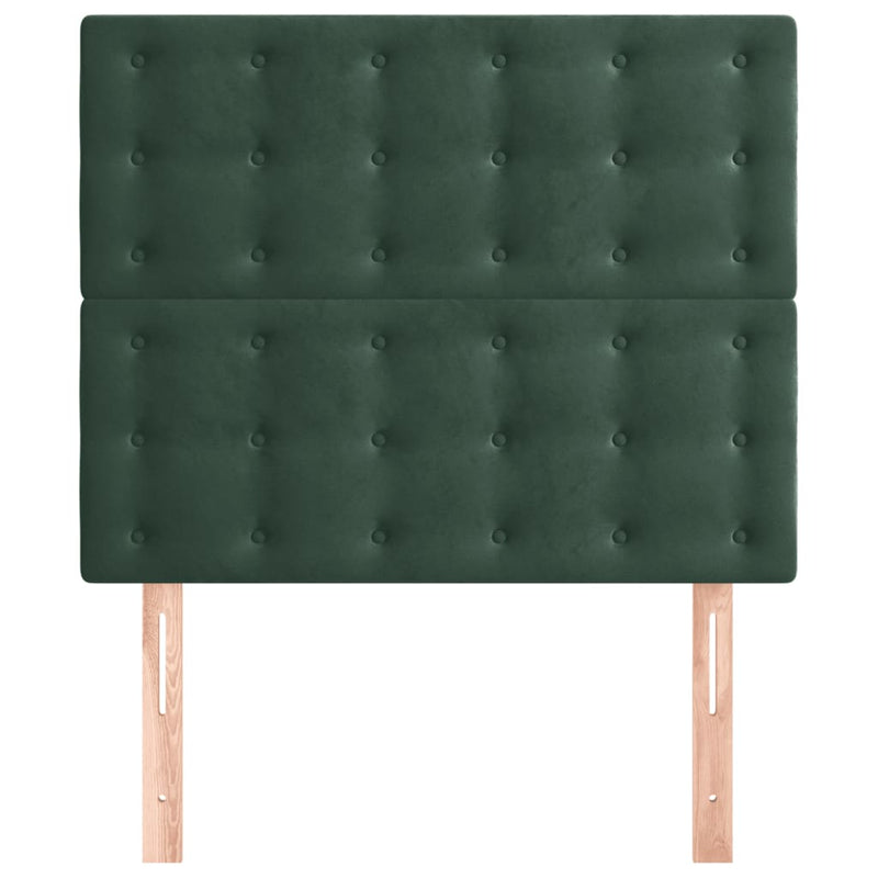 vidaXL sötétzöld bársony fejtámla 100x5x78/88 cm