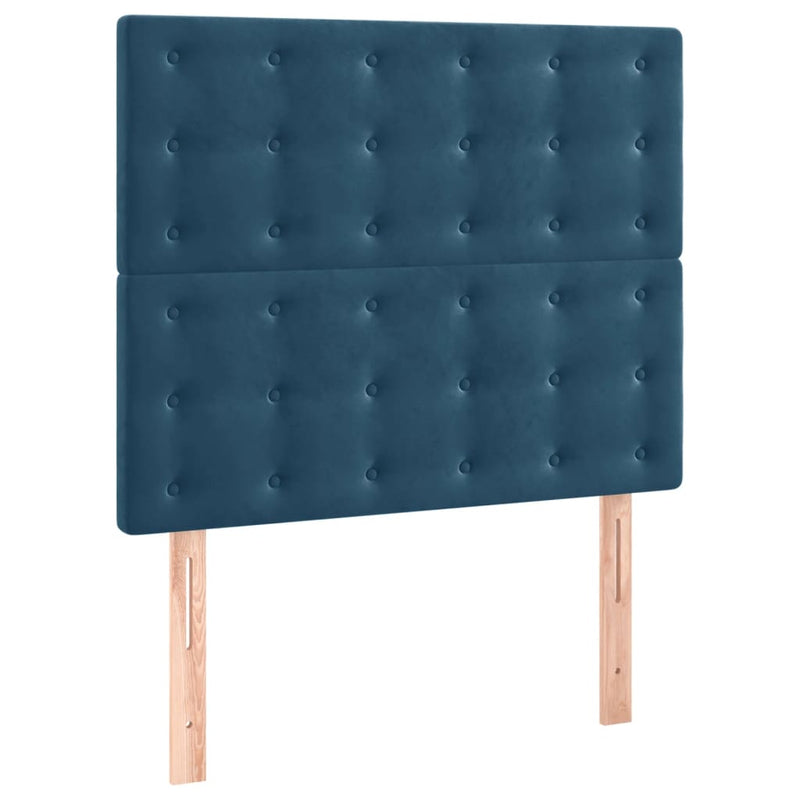 vidaXL sötétkék bársony fejtámla 100x5x78/88 cm