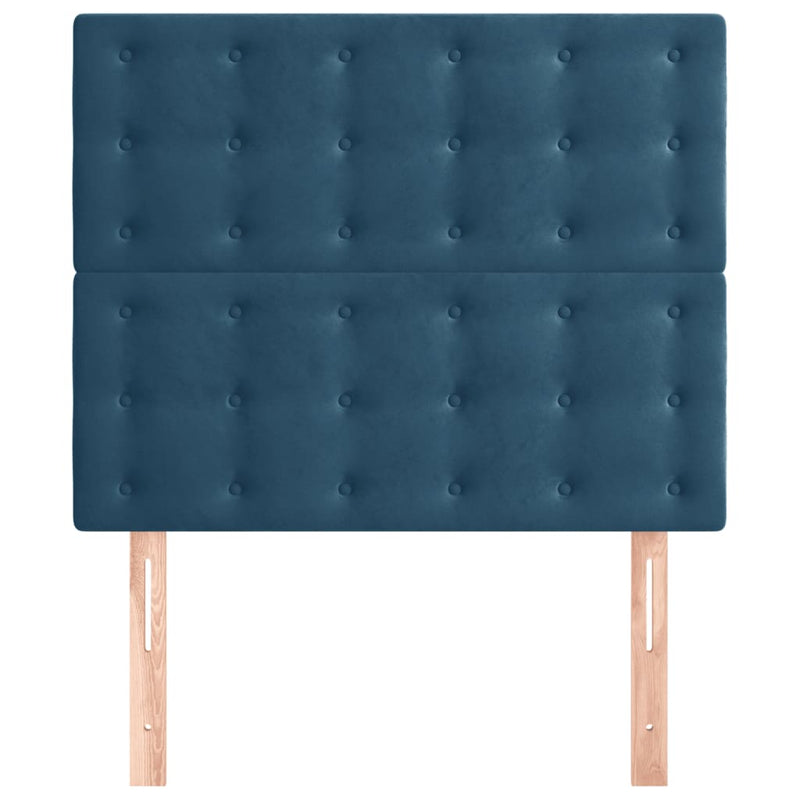 vidaXL sötétkék bársony fejtámla 100x5x78/88 cm