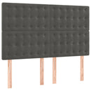 vidaXL sötétszürke bársony fejtámla 144x5x118/128 cm