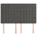vidaXL sötétszürke bársony fejtámla 144x5x118/128 cm
