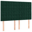 vidaXL sötétzöld bársony fejtámla 144x5x118/128 cm